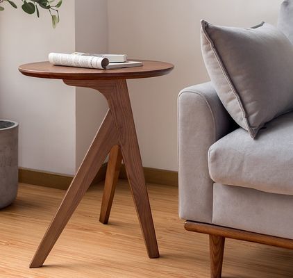 Vintage Round End Table Customized Designs for Coffee Side Table in Solid Wood Living Room Furniture