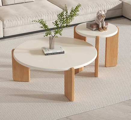 OEM Service Accepted Customize Modern Solid Wood Table Round Sets End Coffee Table Living Room Furniture Wooden Side Table
