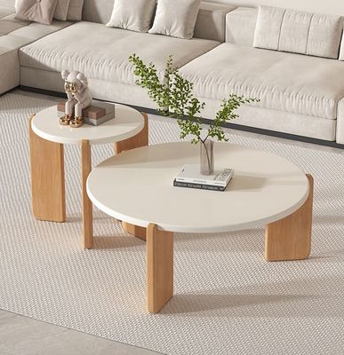 OEM Service Accepted Customize Modern Solid Wood Table Round Sets End Coffee Table Living Room Furniture Wooden Side Table