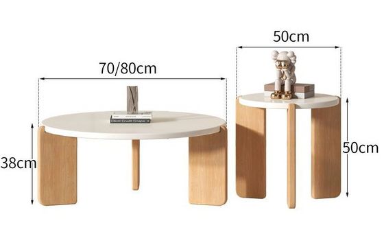 OEM Service Accepted Customize Modern Solid Wood Table Round Sets End Coffee Table Living Room Furniture Wooden Side Table