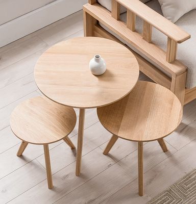 Modern Design Round Solid Wood Coffee Table for Living Room W32/40/50*D32/40/50*H30/40/51CM