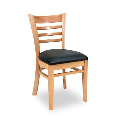 Restaurant Dining Chair with Solid Wood Frame and Modern PU Leather Design