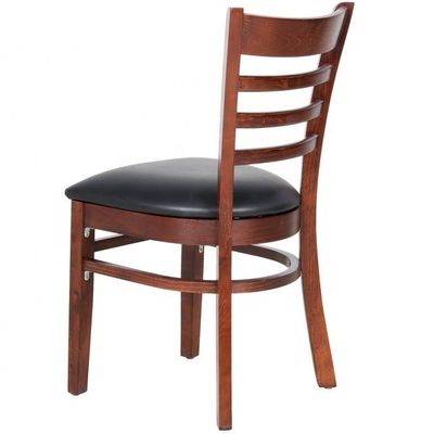 Restaurant Dining Chair with Solid Wood Frame and Modern PU Leather Design