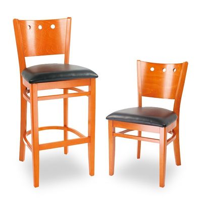 Wood Bar Stool for Restaurant Kitchen Dining Room Chair in Nature Popular Colors Bar Furniture