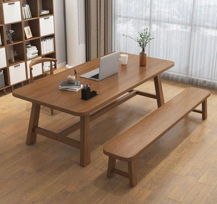 Solid Wood Frame Modern Nordic Rectangular Dining Table for Restaurant Hotel