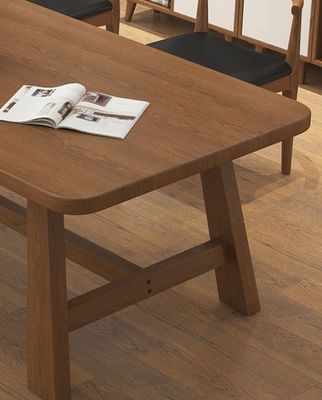 Solid Wood Frame Modern Nordic Rectangular Dining Table for Restaurant Hotel