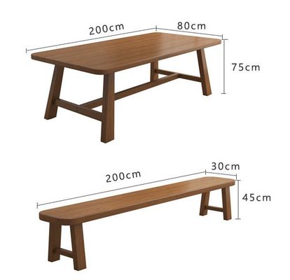 Solid Wood Frame Modern Nordic Rectangular Dining Table for Restaurant Hotel