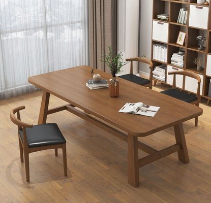 Solid Wood Frame Modern Nordic Rectangular Dining Table for Restaurant Hotel