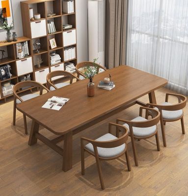 Solid Wood Frame Modern Nordic Rectangular Dining Table for Restaurant Hotel