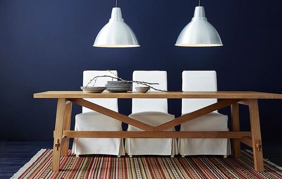 Nordic Style Rectangular Dining Table for Hotel and Restaurant Solid Wood Material Included