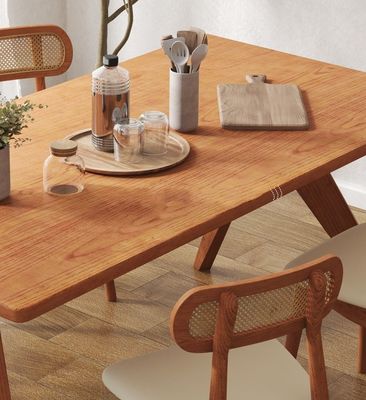 Nordic Direct Home Furniture Solid Wood Rectangular Dining Table for Functional Dining Space