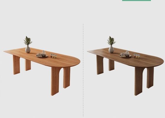 Modern Nordic Home Furniture Solid Wood Rectangular Dining Table with Walnut