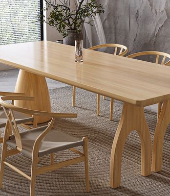 Customized Modern Design Rectangle Natural Solid Wood Table for Event Furniture