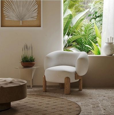 OEM Service Accepted Leisure Chair Nordic Lounge Wood Sofa Chair With Cushion