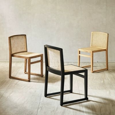 Mail Packing Sturdy Solid Wood Dining Chair with Modern Design and Stackable Rattan