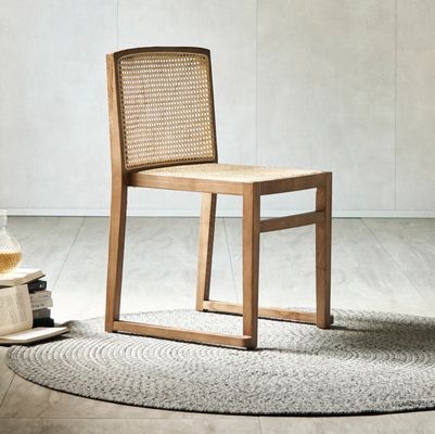 Mail Packing Sturdy Solid Wood Dining Chair with Modern Design and Stackable Rattan