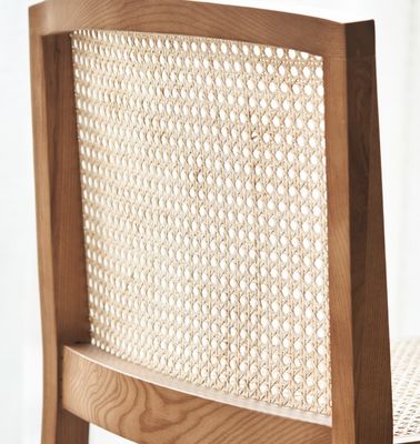 Mail Packing Sturdy Solid Wood Dining Chair with Modern Design and Stackable Rattan