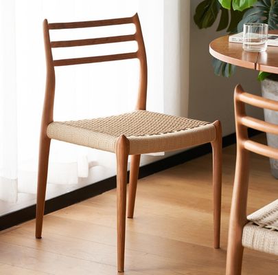 Modern Design Solid Wood Dining Chair with Woven Paper Cord and Nitrolacquer Finish within Your Budget