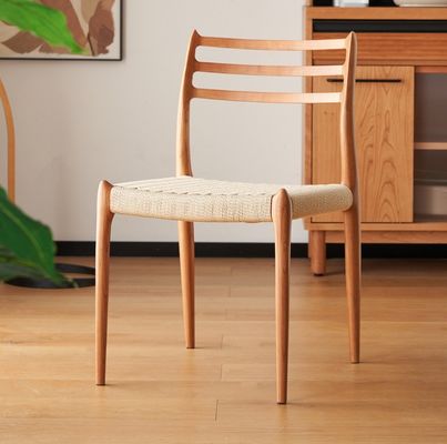 Modern Design Solid Wood Dining Chair with Woven Paper Cord and Nitrolacquer Finish within Your Budget