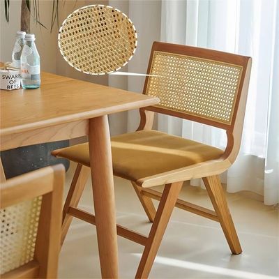 Solid Wood and Rattan Dining Arm Chair Modern Design for Commercial Furniture