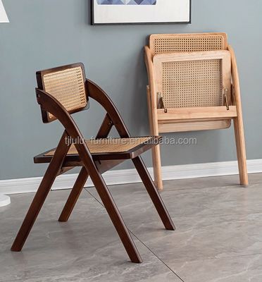 Rattan Seat and Back Wooden Chair for Modern Home Dining in Customized Colors