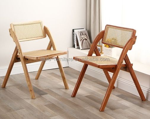 Rattan Seat and Back Wooden Chair for Modern Home Dining in Customized Colors