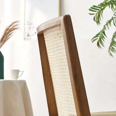 Nature Modern Wood Dining Arm Chair with Rattan in Popular Colors