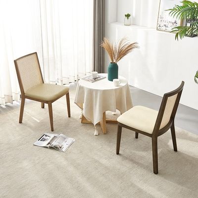 Nature Modern Wood Dining Arm Chair with Rattan in Popular Colors