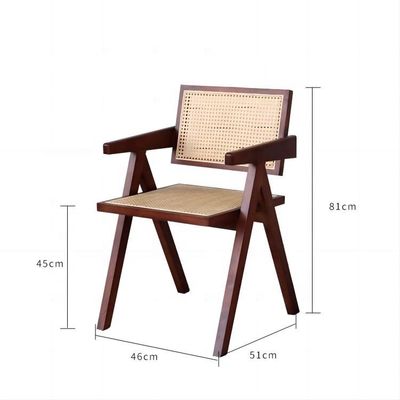 Dining Room Furniture Nordic Luxury Vintage Rattan Chair Balcony Leisure Folding Wooden Chair with Mail Packing Y