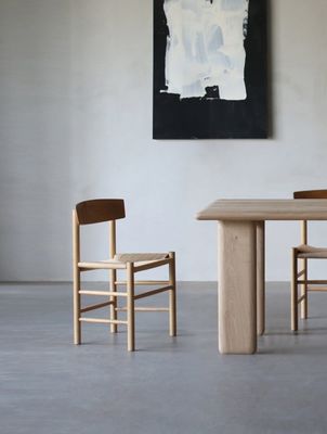 2023 Modern Wood Woven Cord Oak Chair for Home Furniture in Restaurant Hotel Cafes Simple Concise General Solid