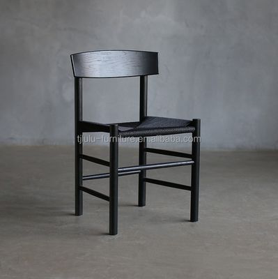 Solid Wood Low Round Back Dining Chair Rattan Chair with Modern and Traditional Design Concept