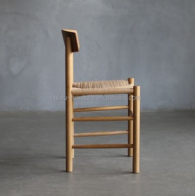 Solid Wood Low Round Back Dining Chair Rattan Chair with Modern and Traditional Design Concept