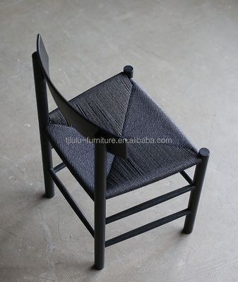 Solid Wood Low Round Back Dining Chair Rattan Chair with Modern and Traditional Design Concept