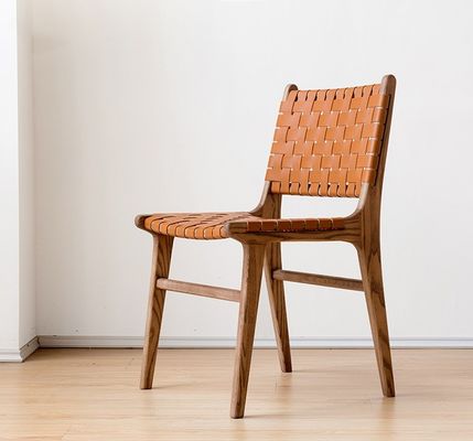Mail Packing N Modern PU Leather Seat and Back Wooden Dining Chair with/without Armrest