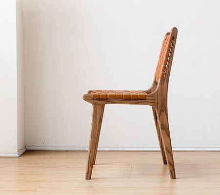 Mail Packing N Modern PU Leather Seat and Back Wooden Dining Chair with/without Armrest