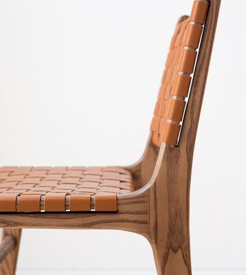Mail Packing N Modern PU Leather Seat and Back Wooden Dining Chair with/without Armrest