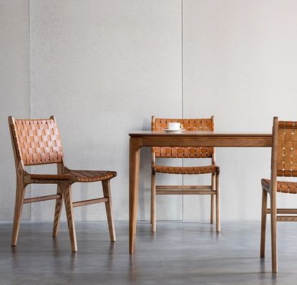Mail Packing N Modern PU Leather Seat and Back Wooden Dining Chair with/without Armrest