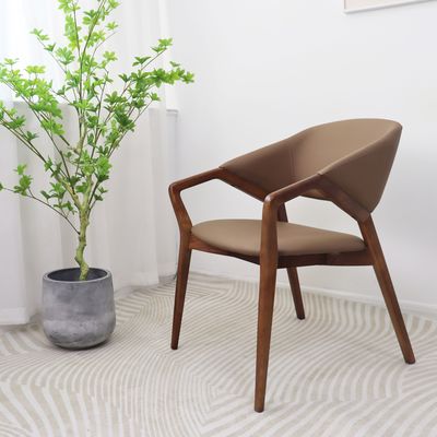 2023 Design Modern Solid Wood PU Leather Dining Room Restaurant Chair for Home Furniture General NO Folded