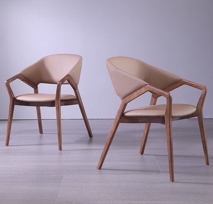 2023 Design Modern Solid Wood PU Leather Dining Room Restaurant Chair for Home Furniture General NO Folded