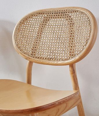 Modern Design Ash Wood Frame Rattan Dining Chair for Restaurant Furnishings