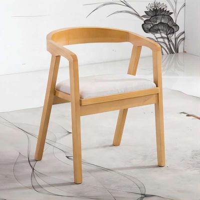 Restaurant Furniture Wooden Dining Chair Nordic Style PU / Fabric Leather Upholstered Modern Wood Chair for Restaurant
