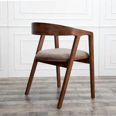 Restaurant Furniture Wooden Dining Chair Nordic Style PU / Fabric Leather Upholstered Modern Wood Chair for Restaurant