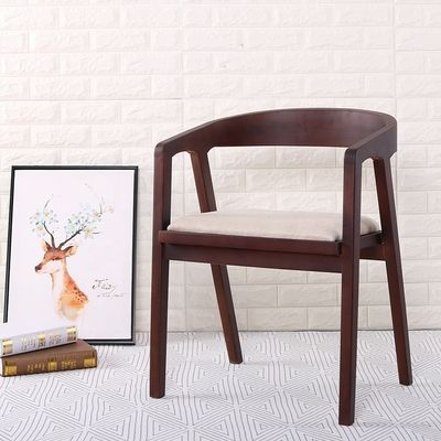 Restaurant Furniture Wooden Dining Chair Nordic Style PU / Fabric Leather Upholstered Modern Wood Chair for Restaurant