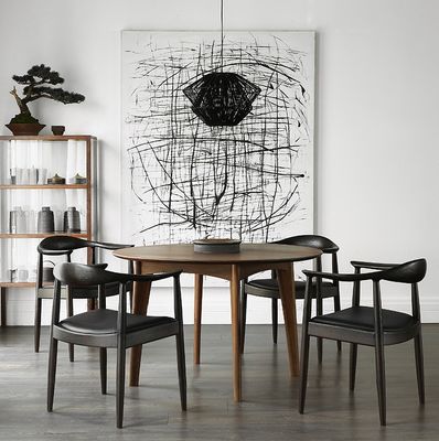 PU Leather Seat Wooden Dining Chair W61*D55*H76CM for Modern Nordic Design Restaurants in 2023