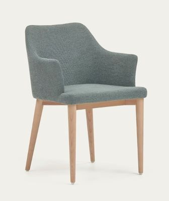 Hotel Restaurant Furniture Natural Color Upholstered Solid Wood Dining Chairs