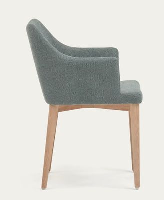 Hotel Restaurant Furniture Natural Color Upholstered Solid Wood Dining Chairs
