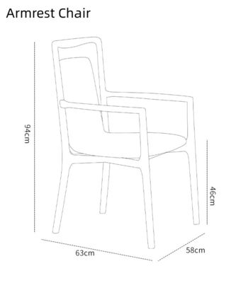 Home Furniture General Italian Design Modern Solid Wood PU Leather Dining Room Restaurant Chair with Armrest