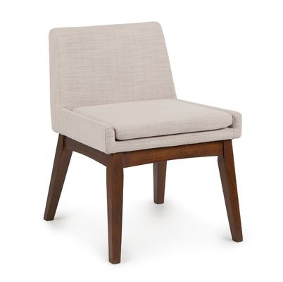 Mail Packing Nordic Modern Wood Structure Fabric Dining Chair For Restaurant Hotel Rubber Wood Frame