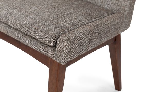 Mail Packing Nordic Modern Wood Structure Fabric Dining Chair For Restaurant Hotel Rubber Wood Frame