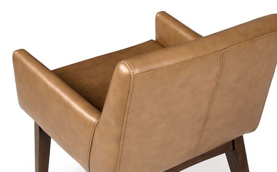 Restaurant Dining Chair W57*D57*H76CM with Solid Wood Frame and PU Leather Upholstery in Nordic Modern Style